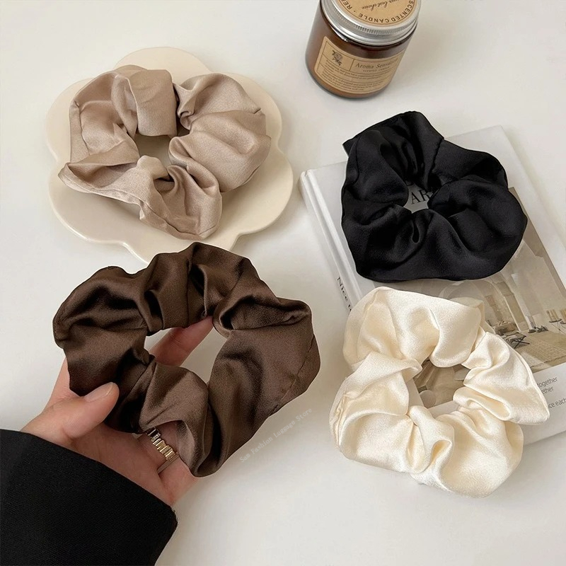 Silk Tie Striped - Scrunchies de cabelo de seda vintage