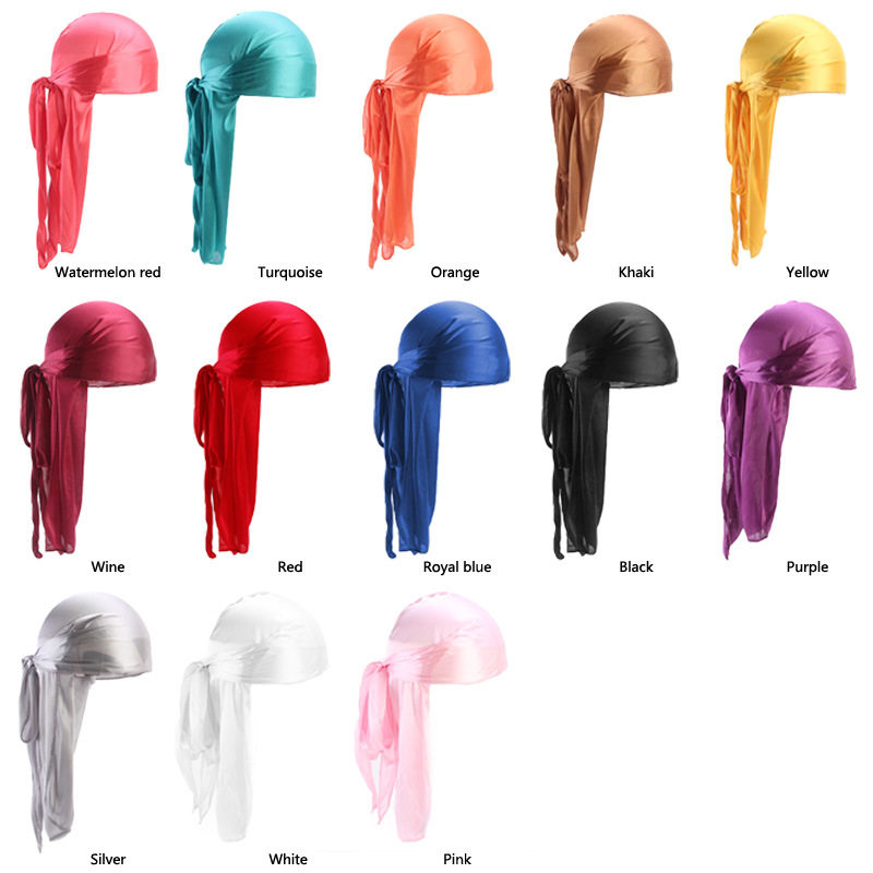 Bandana Doo Rag - Durags de seda masculino bandanas turbante