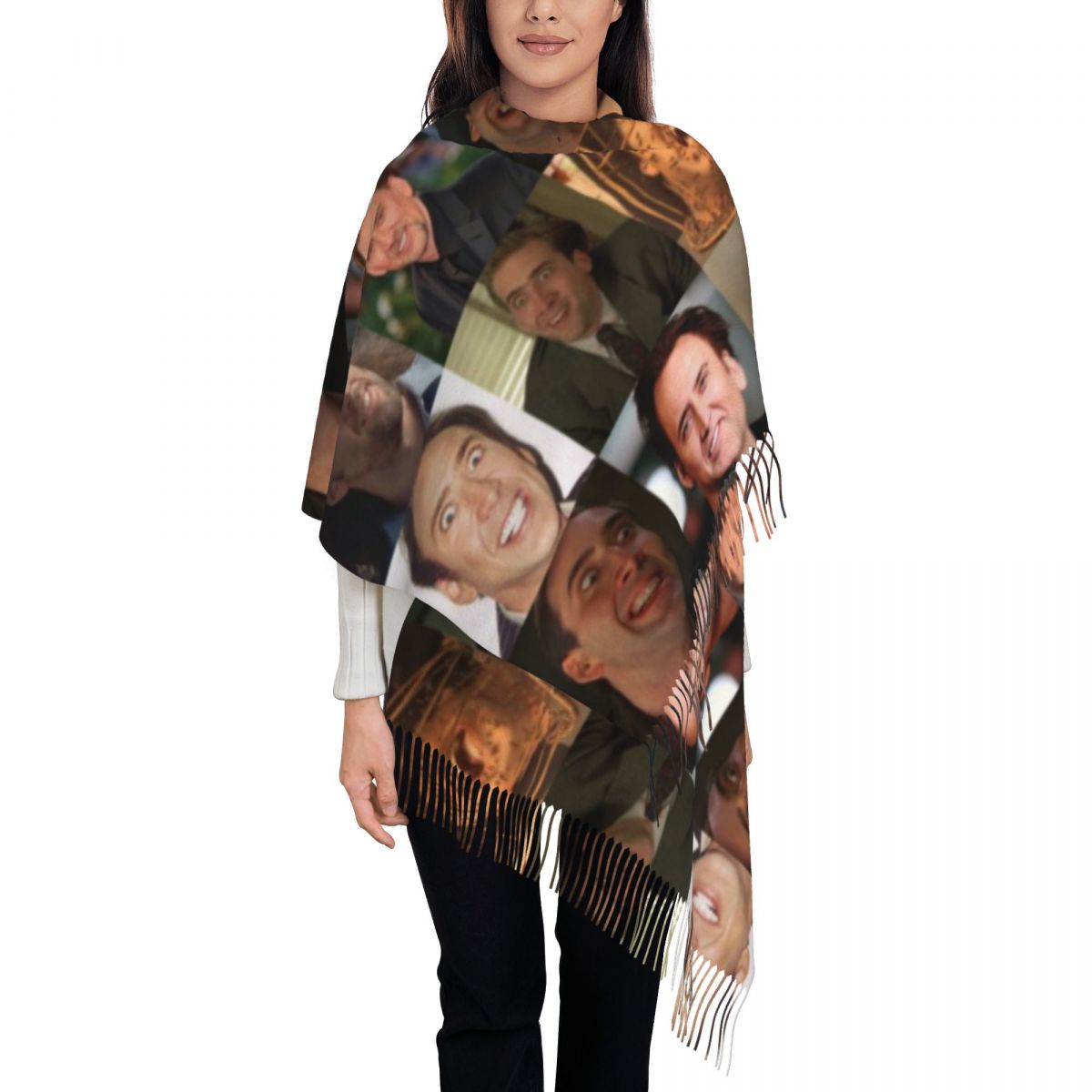Nicolas Cage Engraçado Rosto M - Pashmina Wrap Large avaliação e preço