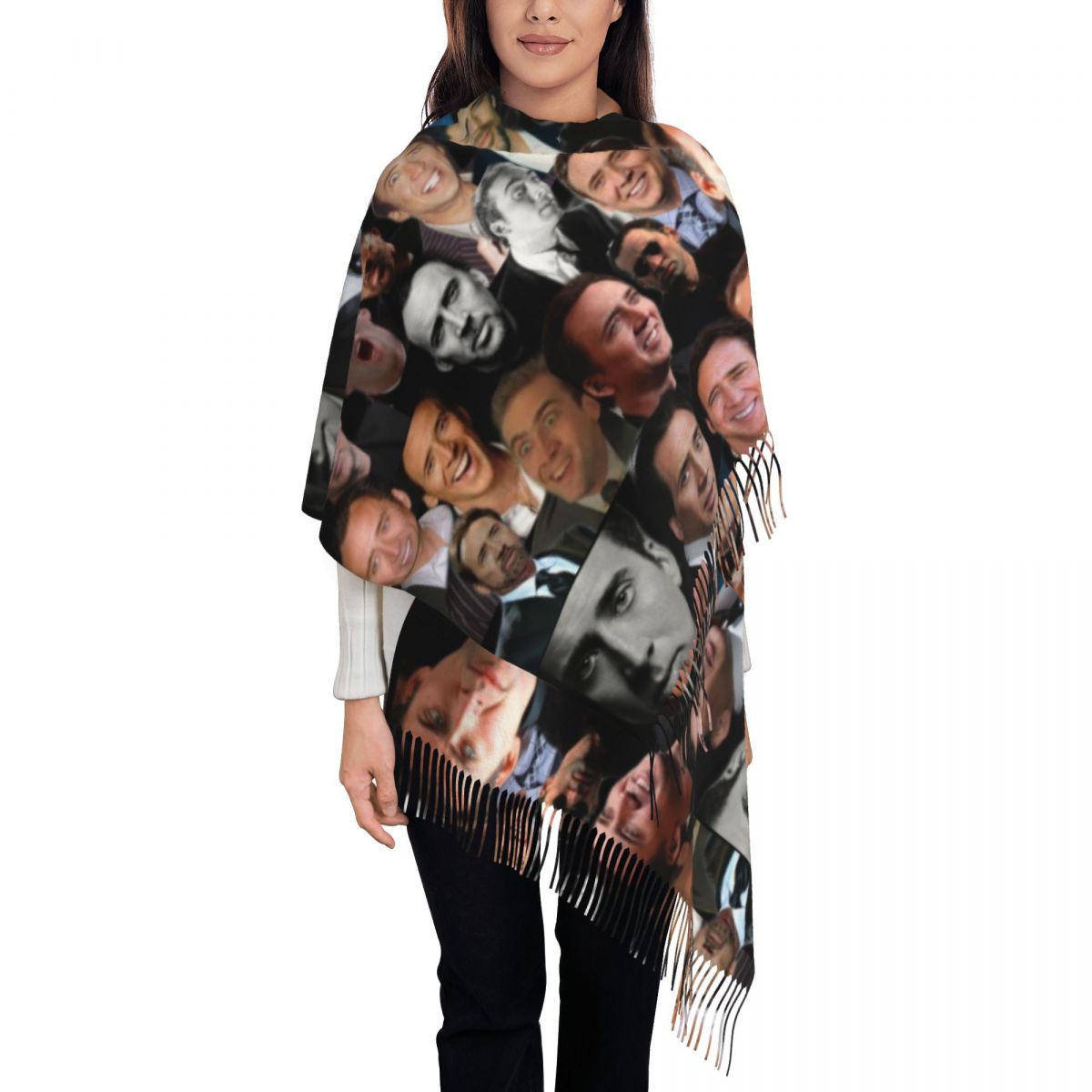 Nicolas Cage Colllage Xale Wra - Pashmina Wrap Large avaliação e preço