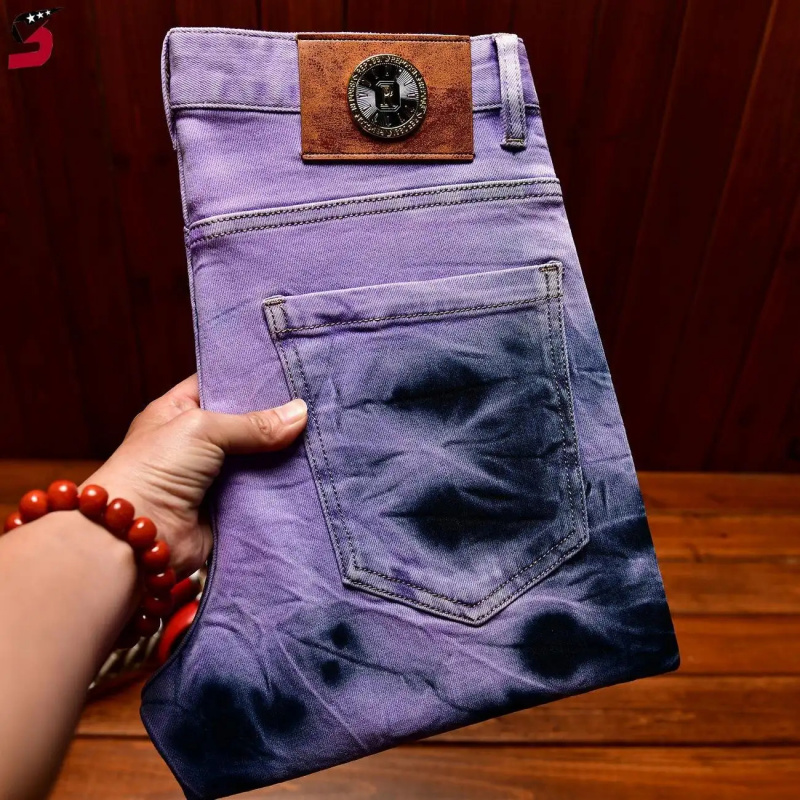Calça Jeans Retrô Tie Dye Roxa - Skinny Tie Men avaliação e preço