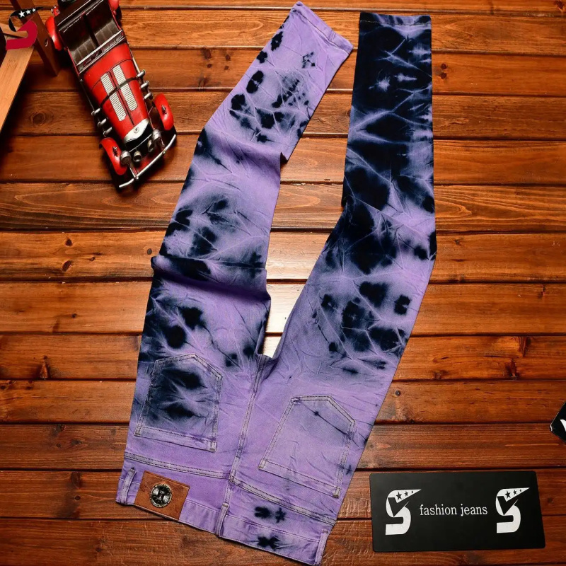 Calça Jeans Retrô Tie Dye Roxa - Skinny Tie Men avaliação e preço