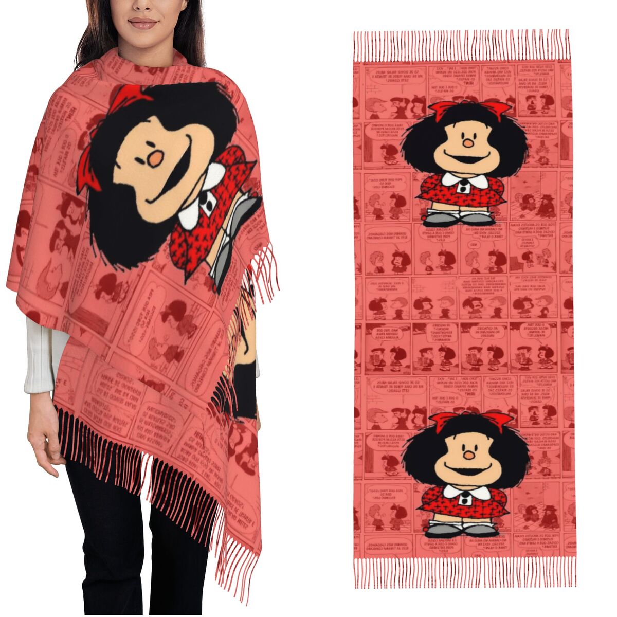 Lenço de borla feminino mafald - Pashmina Wrap Large avaliação e preço