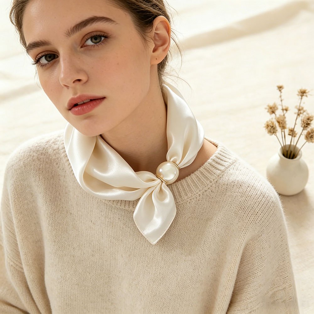 Lenço de Seda Fino com Pingent - Silk Neck Scarf avaliação e preço