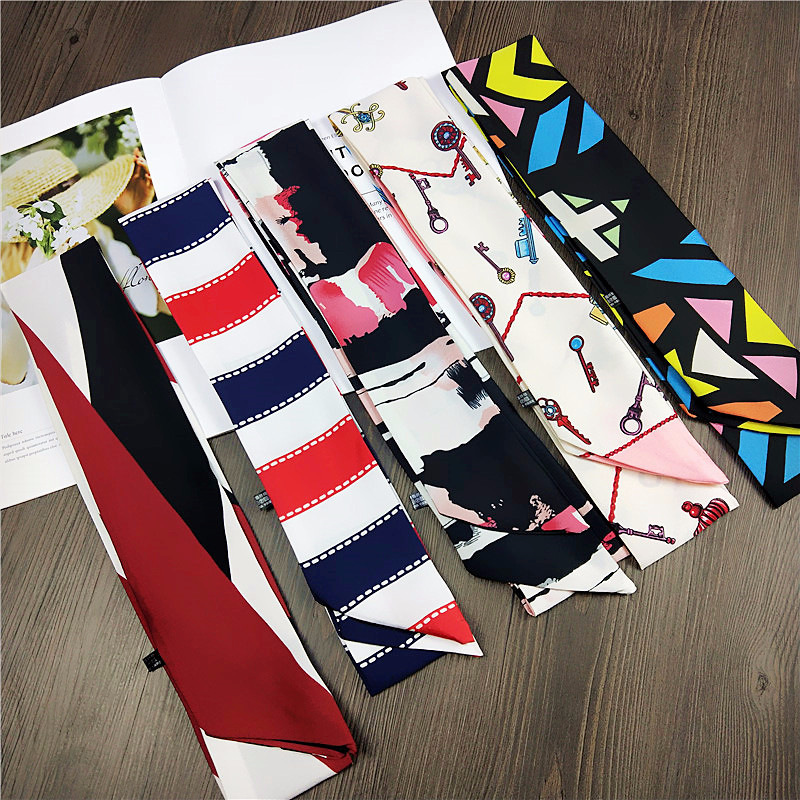 Top pequeno lenço de seda long - Silk Tie Striped avaliação e preço
