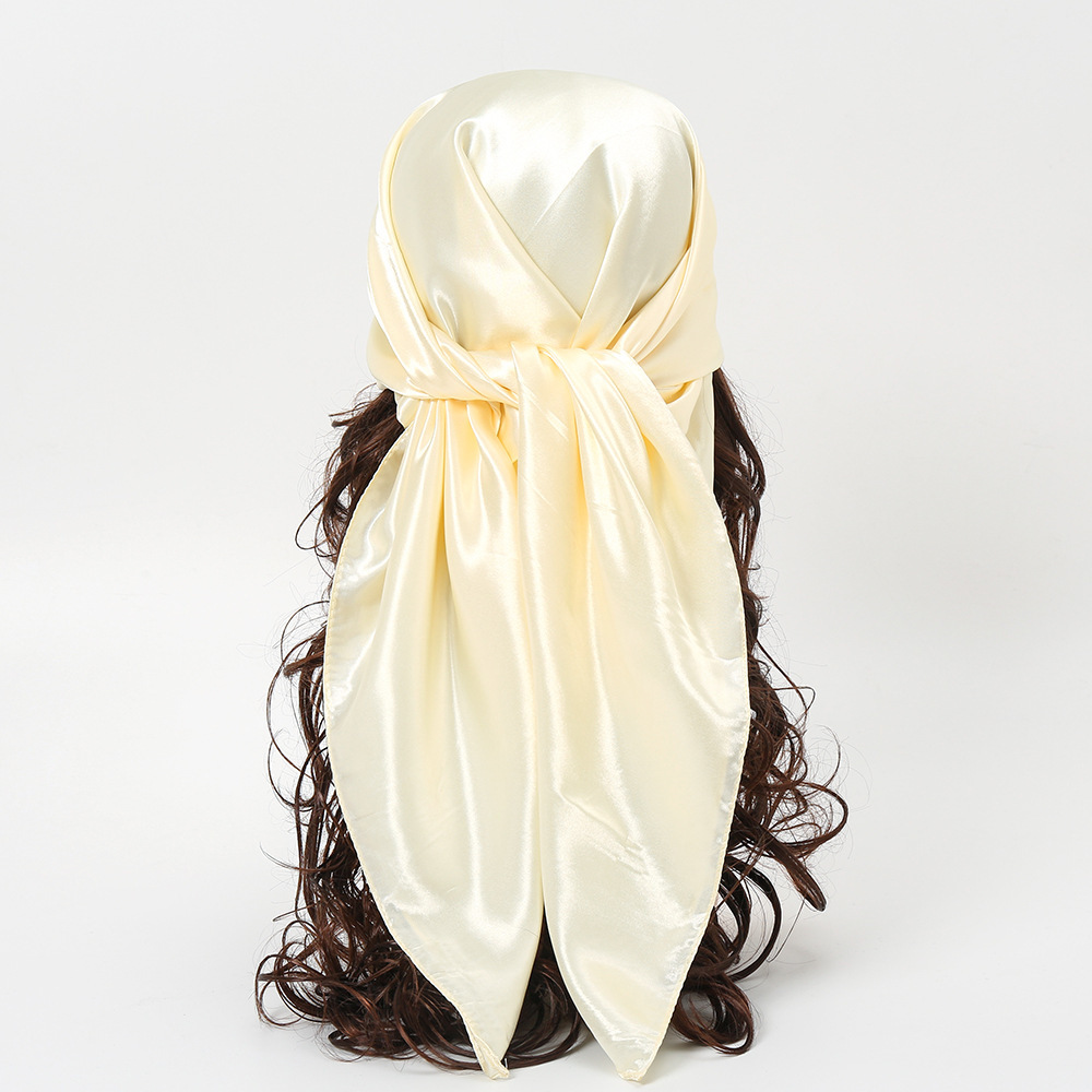 90cm cores sólidas lenço hijab - Silk Neck Scarf avaliação e preço